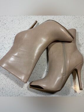 Women's Nude High Heel Ankle Boots